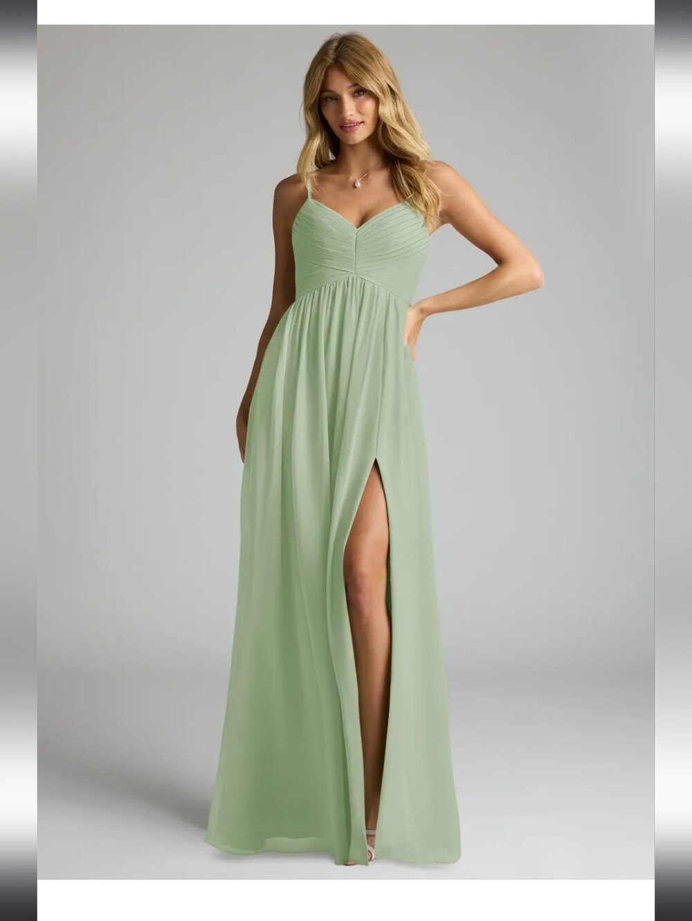 Azazie Bridesmaids Dress In  Sage Green